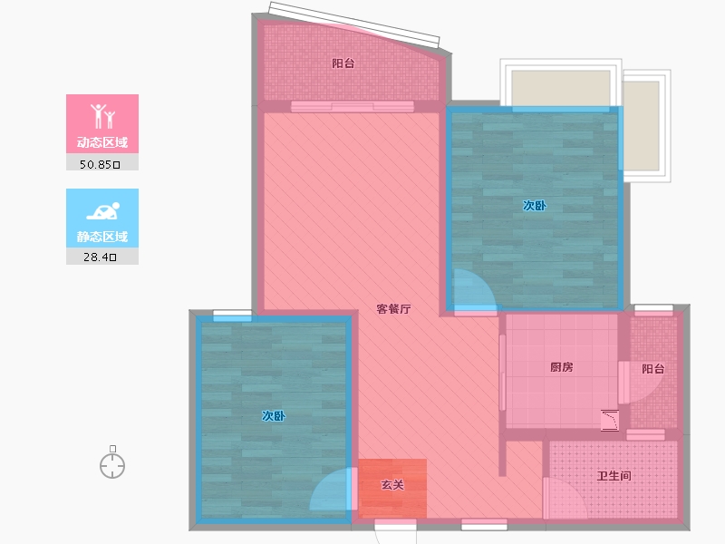 安徽省-蚌埠市-陶然北岸-西区-68.97-户型库-动静分区