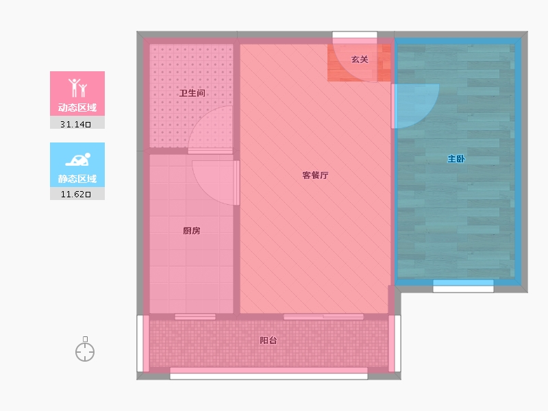 北京-北京市-建欣苑-37.64-户型库-动静分区