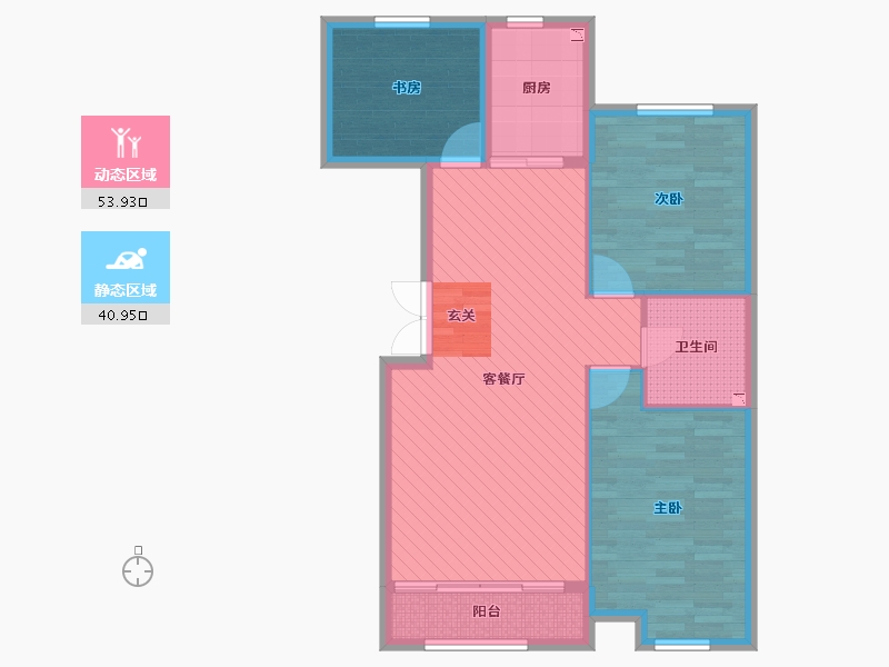 宁夏回族自治区-银川市-物化新洲苑-84.55-户型库-动静分区