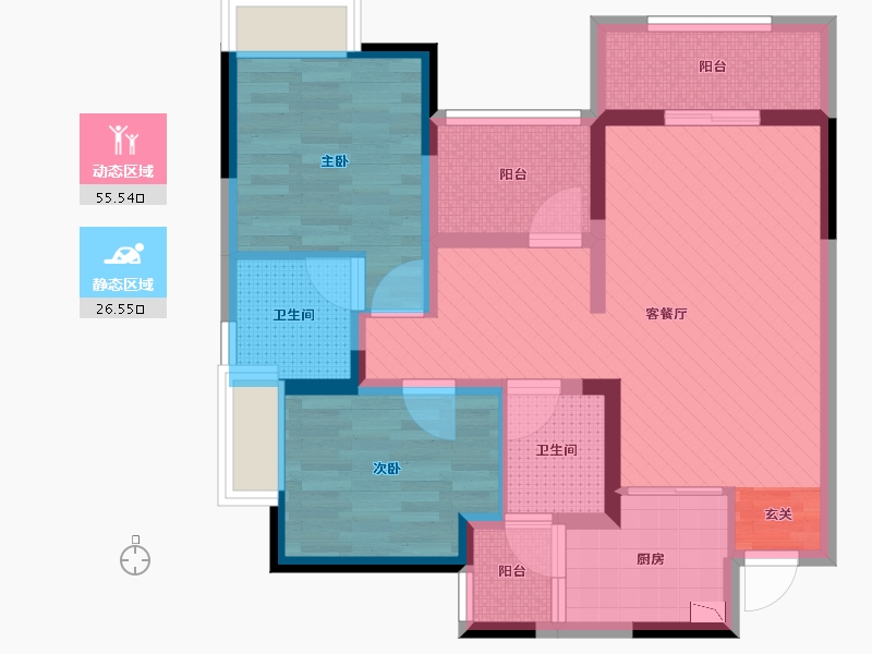 重庆-重庆市-江山赋-70.00-户型库-动静分区