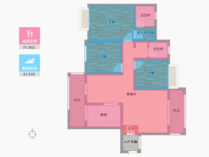 云南省-红河哈尼族彝族自治州-紫金学苑小区-101.70-户型库-动静分区