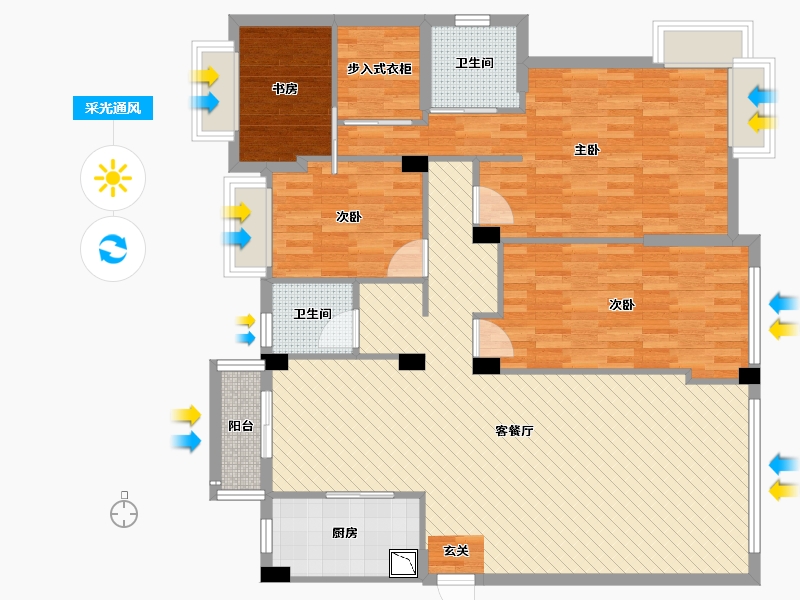 江西省-南昌市-景岗佳园-126.99-户型库-采光通风