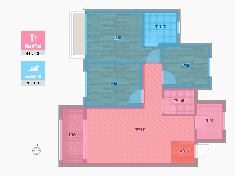 安徽省-安庆市-益兴名流-67.81-户型库-动静分区