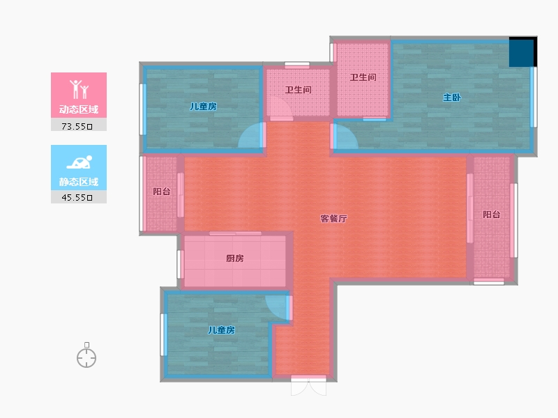 宁夏回族自治区-石嘴山市-小区房-105.66-户型库-动静分区