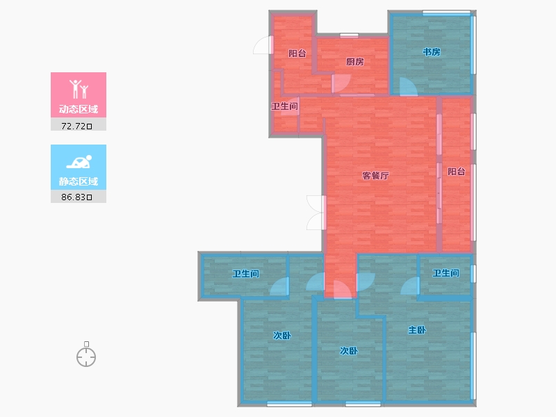 陕西省-西安市-普华浅水湾-145.00-户型库-动静分区