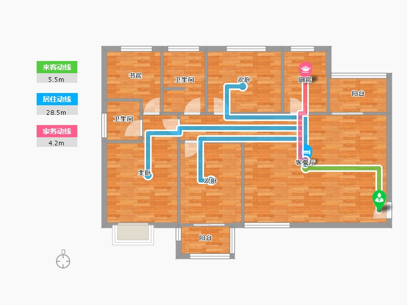 河南省-郑州市-南熙福邸-104.96-户型库-动静线