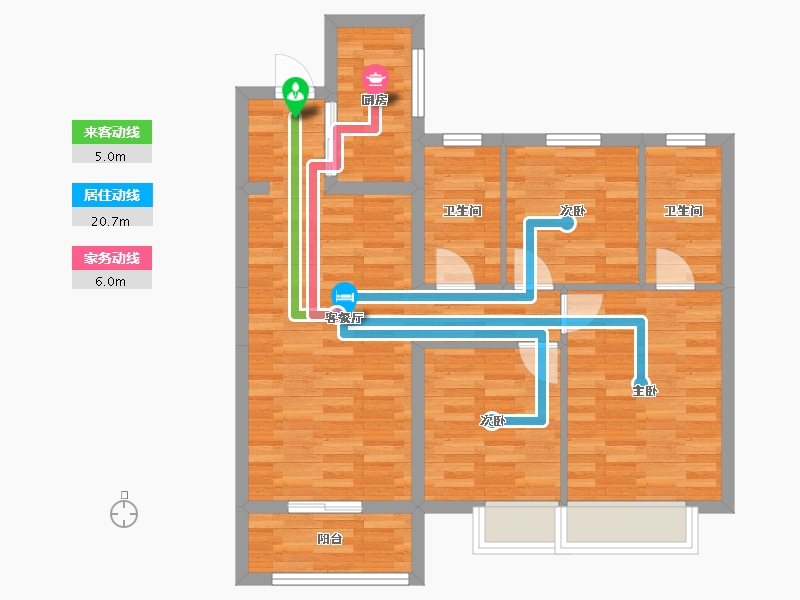 湖北省-武汉市-金地中法千百汇-75.16-户型库-动静线