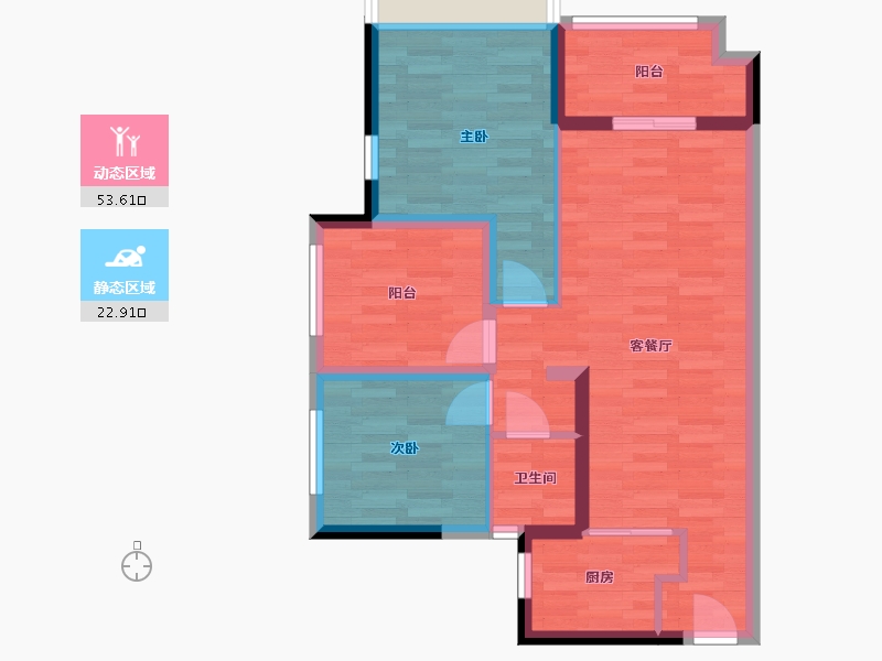 广东省-珠海市-招商依云水岸-67.63-户型库-动静分区