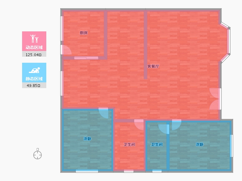 湖南省-衡阳市-衡山县乡村别墅-161.15-户型库-动静分区