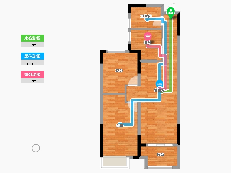 江苏省-淮安市-金圆幸福城-65.24-户型库-动静线