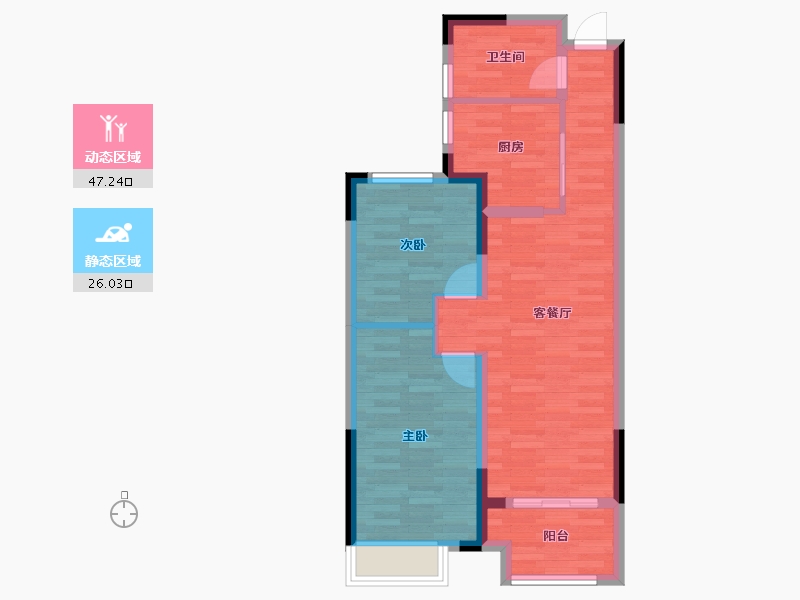 江苏省-淮安市-金圆幸福城-65.24-户型库-动静分区