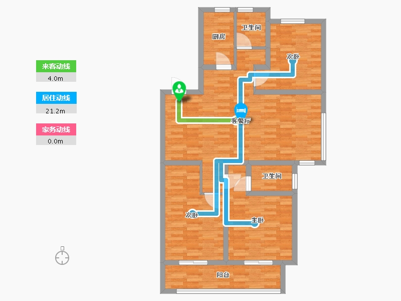 山东省-泰安市-御驾新苑三期-90.62-户型库-动静线