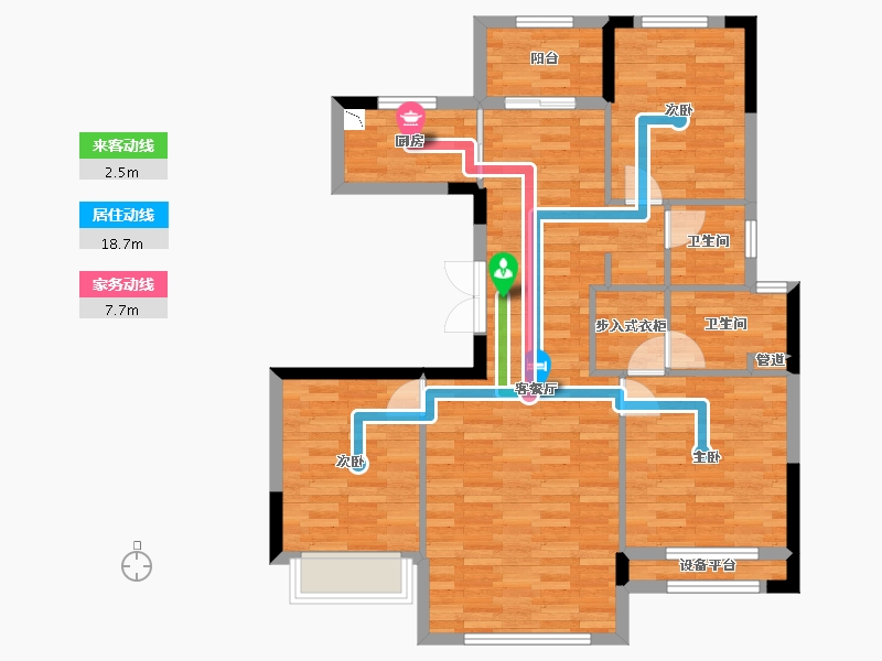 黑龙江省-牡丹江市-观澜国际-90.62-户型库-动静线