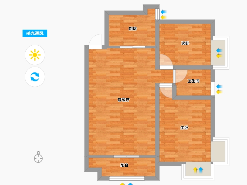 福建省-厦门市-天御花园-59.11-户型库-采光通风