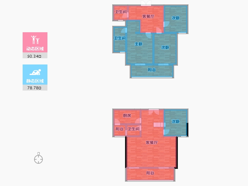 陕西省-汉中市-汉江首府-153.55-户型库-动静分区