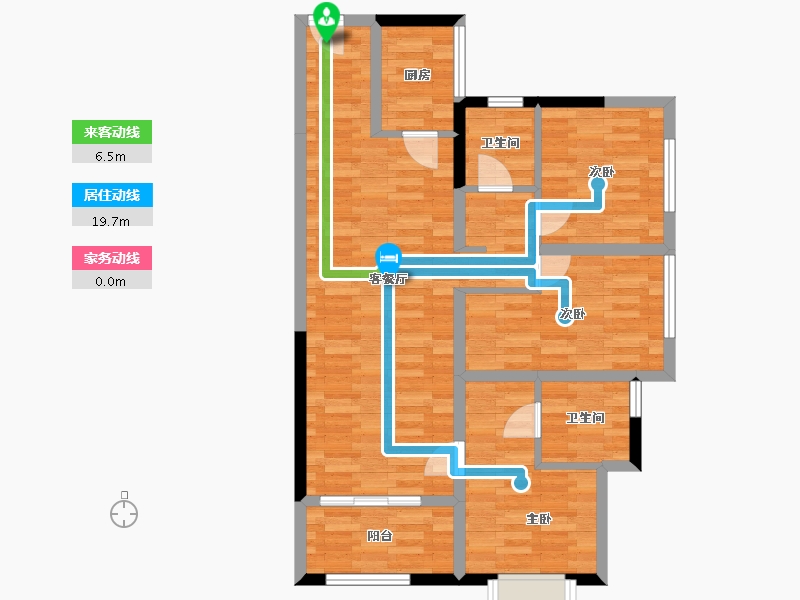 福建省-泉州市-龙湖嘉天下-80.41-户型库-动静线