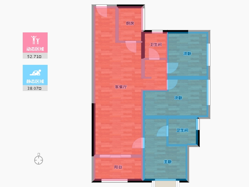 福建省-泉州市-龙湖嘉天下-80.41-户型库-动静分区