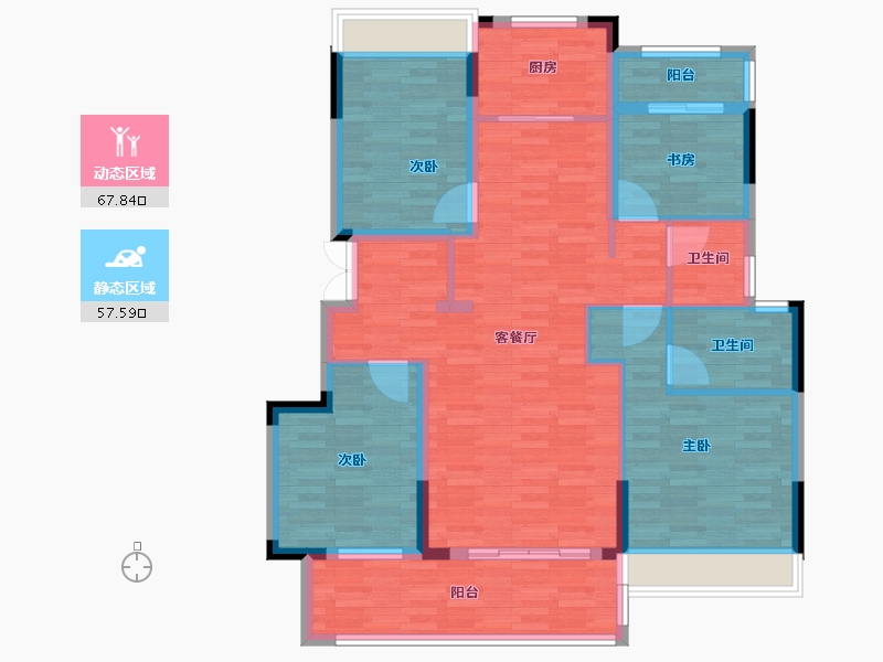 江苏省-盐城市-祥生金麟府-112.68-户型库-动静分区