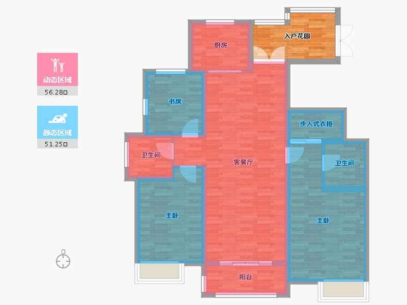 浙江省-台州市-东方华府-104.10-户型库-动静分区