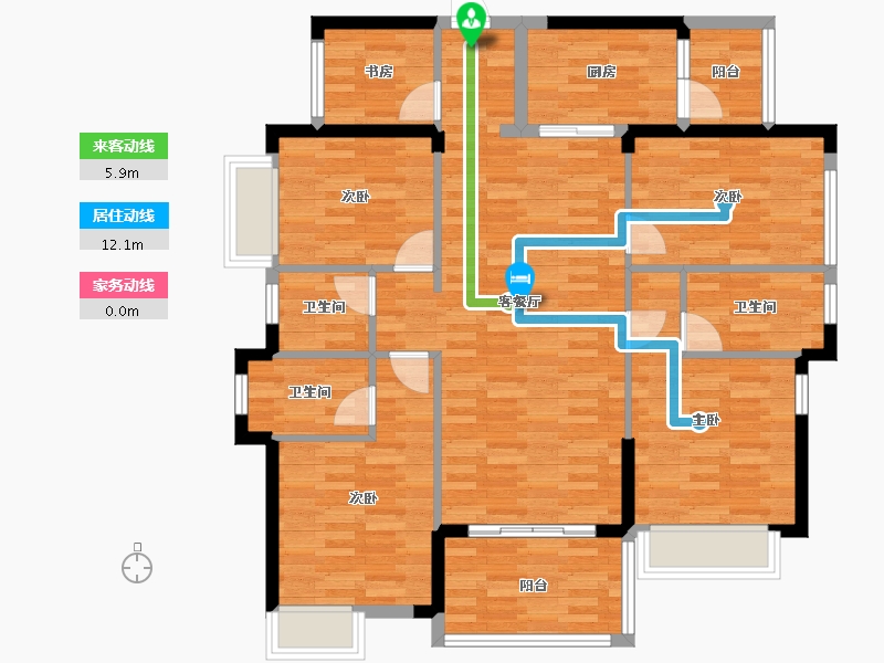 广西壮族自治区-南宁市-白鹭郡-110.87-户型库-动静线