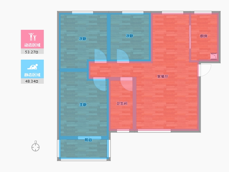 河南省-洛阳市-史家屯-90.46-户型库-动静分区