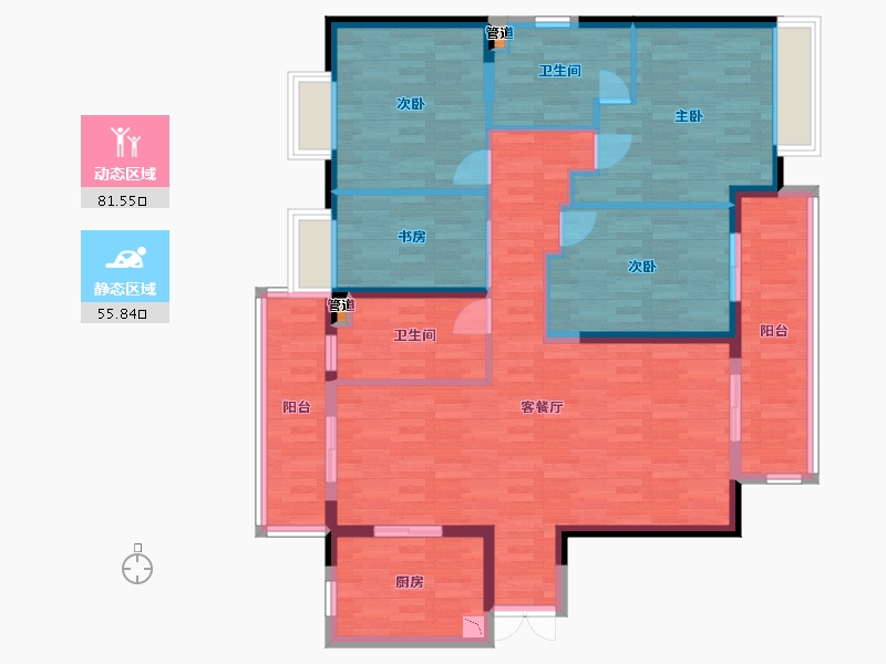 湖北省-宜昌市-宜都九州-124.05-户型库-动静分区