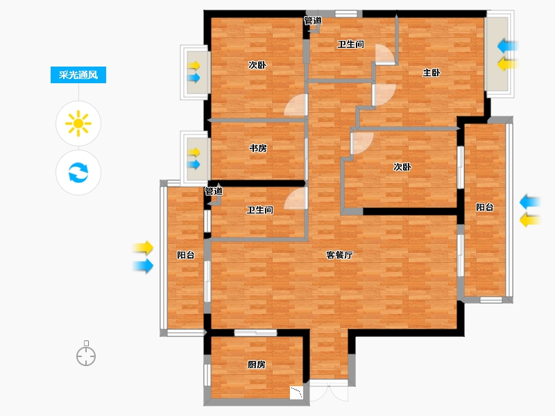 湖北省-宜昌市-宜都九州-124.05-户型库-采光通风