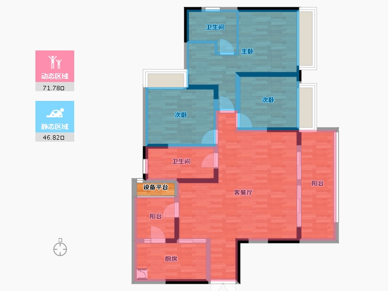 重庆-重庆市-东林道-106.82-户型库-动静分区