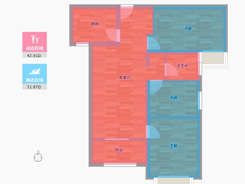 山东省-济南市-重汽翡翠雅郡-66.39-户型库-动静分区