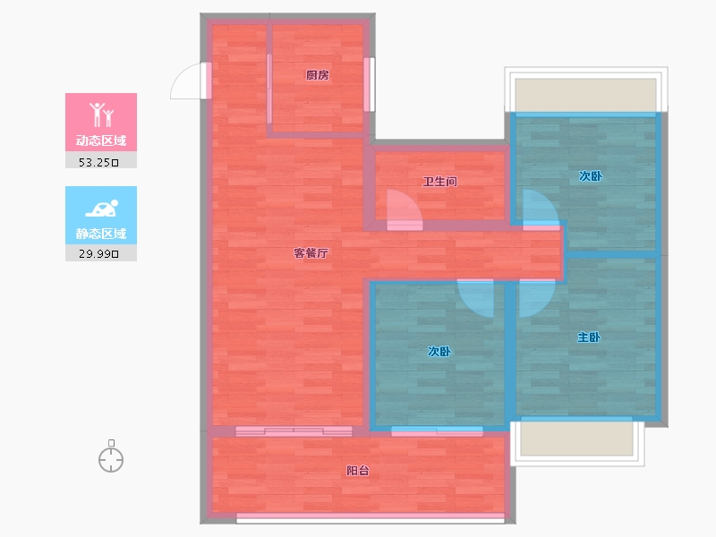 江苏省-苏州市-旭辉-74.17-户型库-动静分区