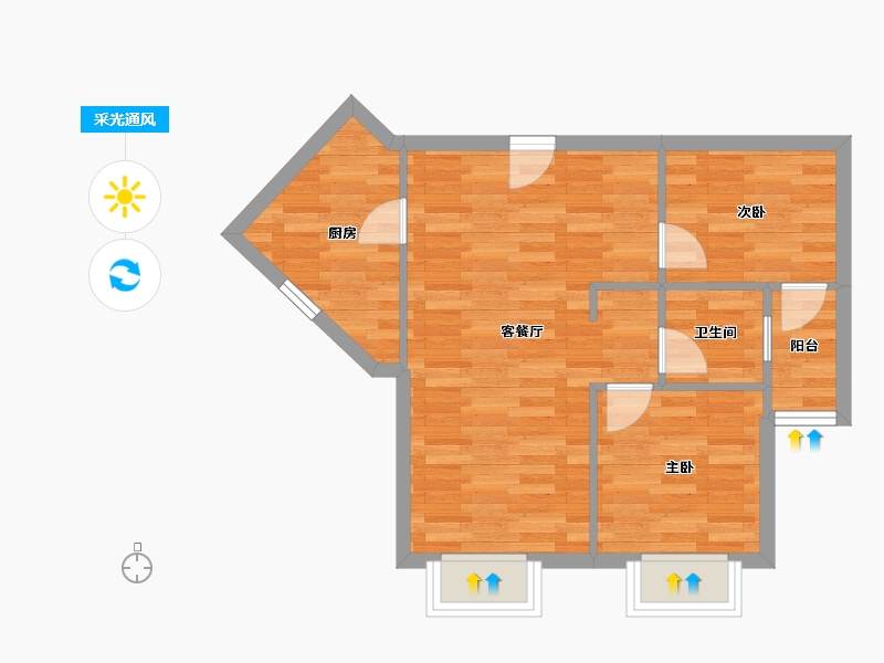 云南省-昆明市-星泽园-54.03-户型库-采光通风