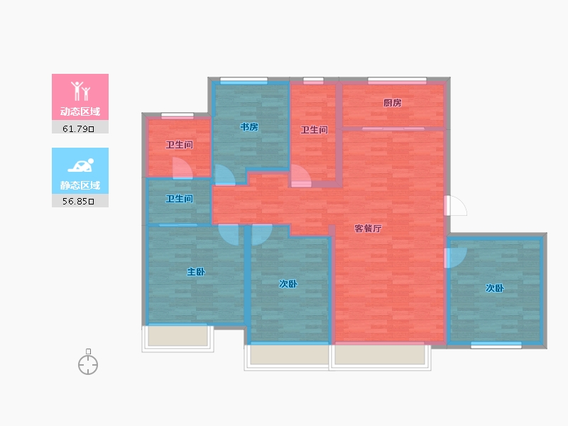 天津-天津市-鲲栖府-106.97-户型库-动静分区