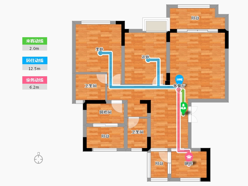 重庆-重庆市-金科中央公园城-91.79-户型库-动静线