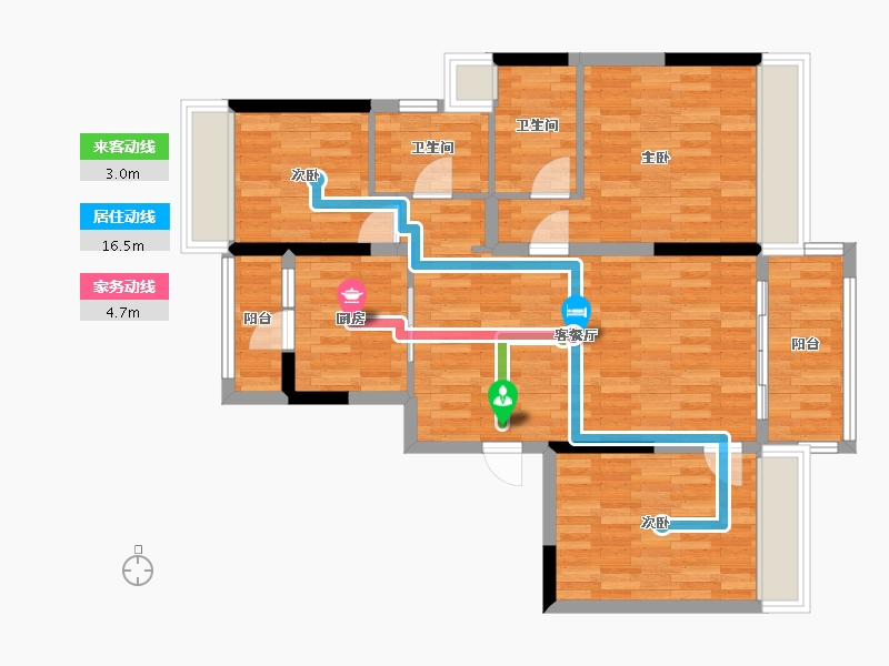 四川省-绵阳市-碧桂园天玺-86.99-户型库-动静线