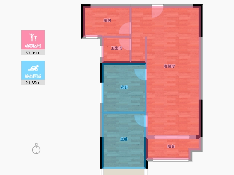 湖北省-黄石市-奥山星城-67.80-户型库-动静分区