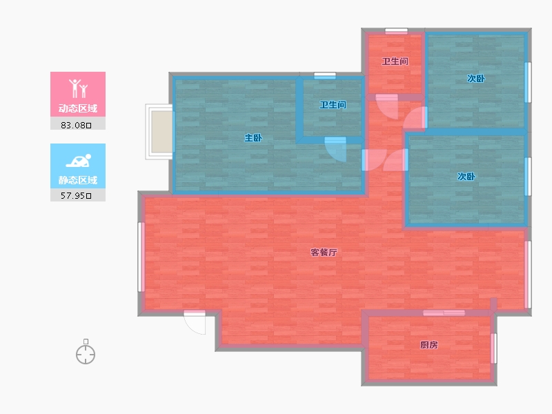 宁夏回族自治区-银川市-天鹅湖小镇西区-126.96-户型库-动静分区