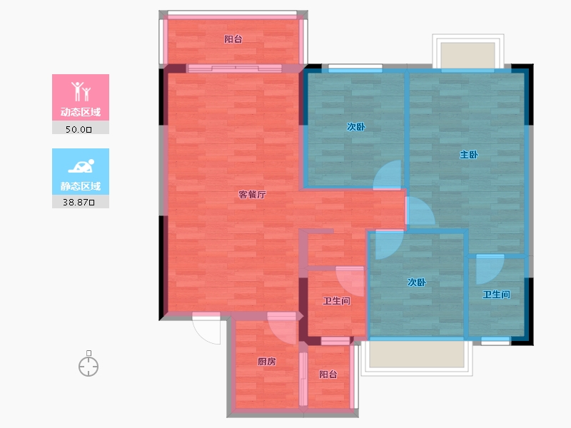 贵州省-安顺市-百里城-79.74-户型库-动静分区