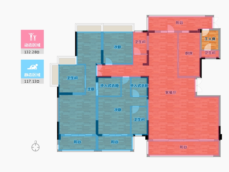 四川省-成都市-人居东湖-231.97-户型库-动静分区