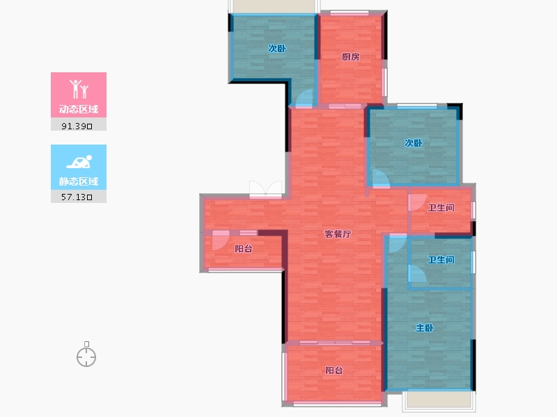 贵州省-黔南布依族苗族自治州-都匀市-133.71-户型库-动静分区