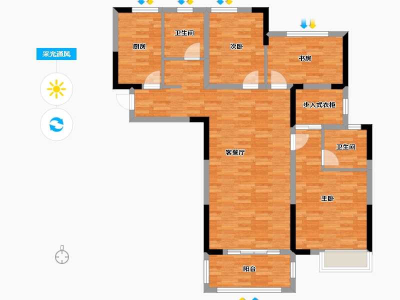 安徽省-六安市-安心正和城-98.00-户型库-采光通风