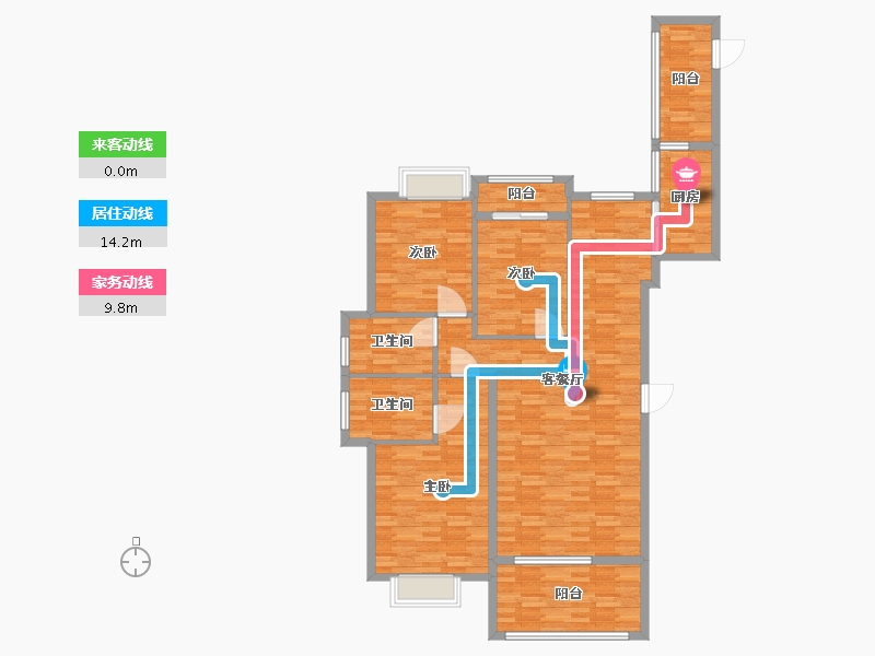 福建省-莆田市-中特阳光棕榈城-128.59-户型库-动静线