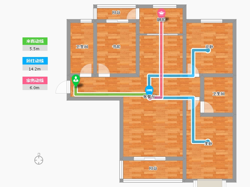 河北省-石家庄市-颐园-96.75-户型库-动静线