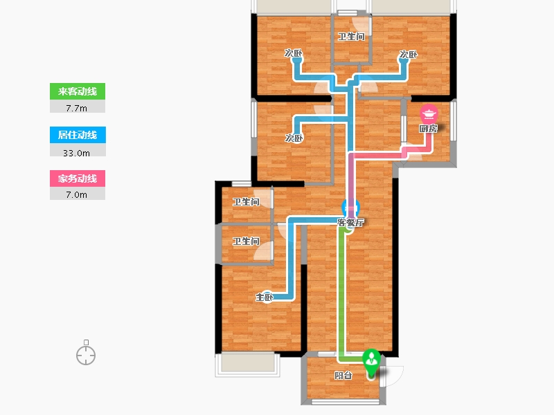 福建省-泉州市-东星荷景园-107.05-户型库-动静线