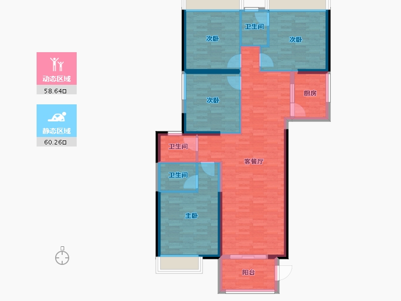 福建省-泉州市-东星荷景园-107.05-户型库-动静分区