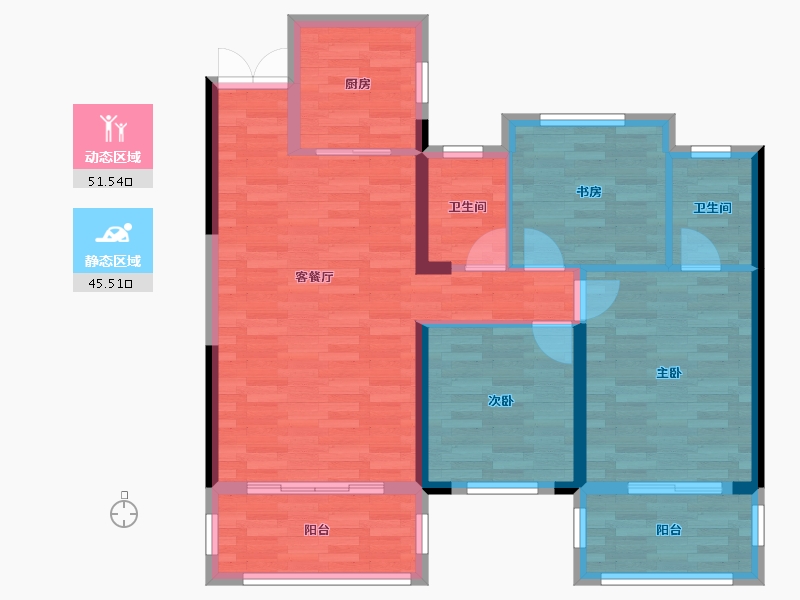 湖南省-益阳市-德大-87.15-户型库-动静分区