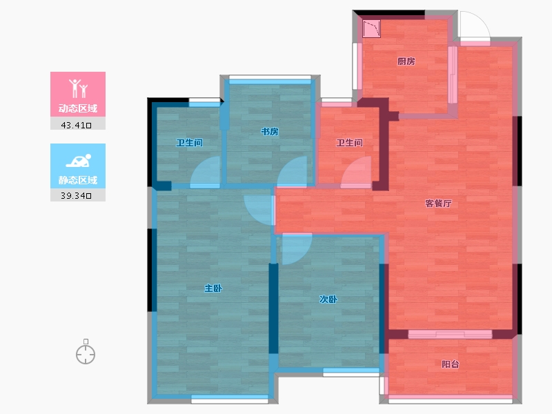 浙江省-嘉兴市-滨江-72.56-户型库-动静分区