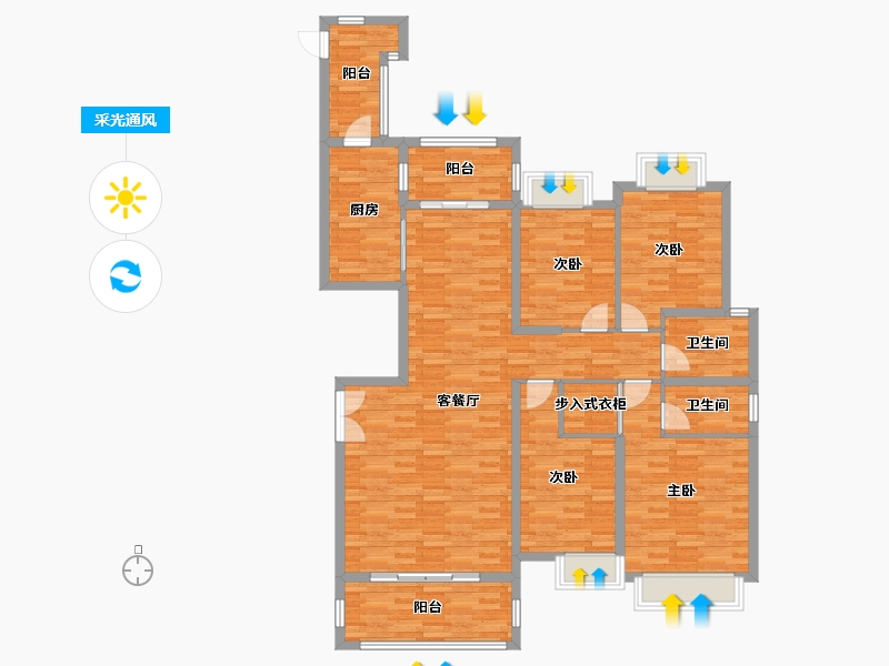 福建省-泉州市-湖滨-133.53-户型库-采光通风