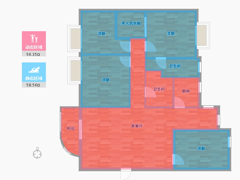 广东省-广州市-广地花园-103.46-户型库-动静分区