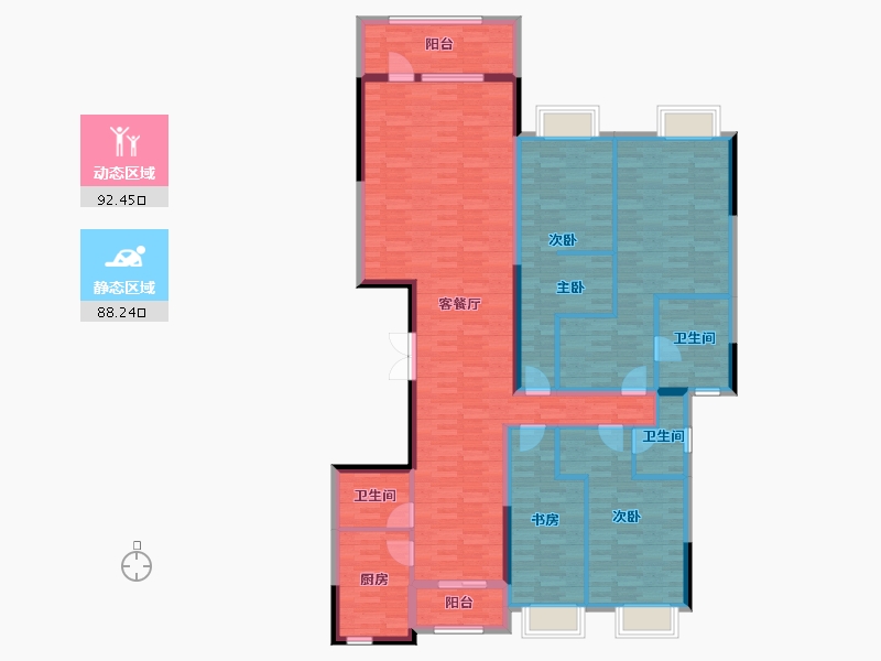 广东省-揭阳市-侨光新城-163.09-户型库-动静分区