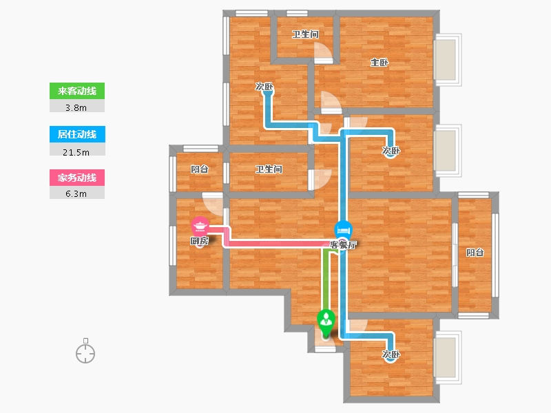 河南省-新乡市-兴建雅苑-106.38-户型库-动静线